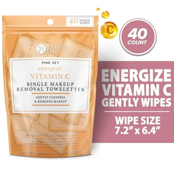 Pink Sky Other - Energize Vitamin C Makeup Removal Towelettes- 40 Count